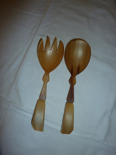 Horn salatbesteck besteck - horn, salatbesteck,besteck,50er