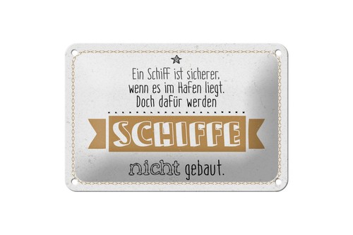 Blechschild schiff sicherer - blechschild, im