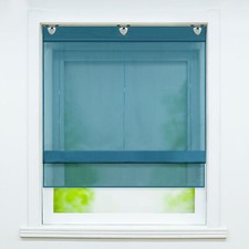 Raffrollo mit Ösen Raffgardine Transparent Küche Gardinen Voile Vorhang Modern