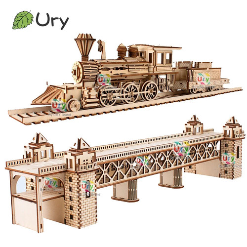 Holzpuzzle dampflok - 3d,