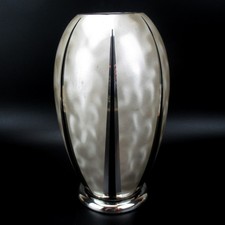 WMF Metall Vase Serie Ikora versilbert Art Deco Silver-Plated Bauhaus Ära 23,5cm