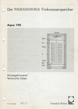 Paradigma Trinkwasserspeicher Aqua 190 Montageanleitung Technische Daten