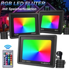 RGB LED Fluter Leuchtmittel Bunt mit Fernbedienung Strahler Weglampe Flutlicht