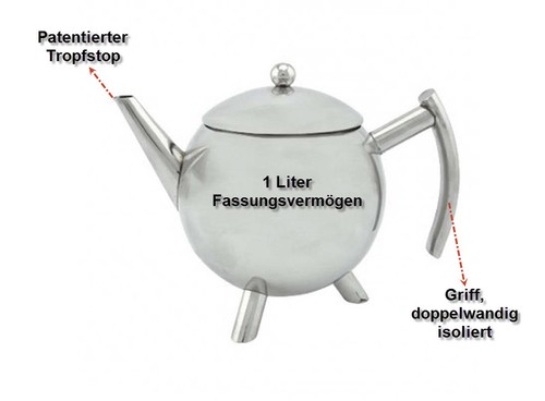 Teekanne,Edelstahl,hochglanz,1
