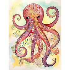 Oktopus hell modern volkskunst - modern,
