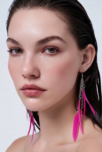 Boho inspiriert rosa feder - boho,