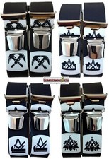 No.1 starke 35 mm breite Hosenträger mit Zunftmotiven und 4 extra starken Clips