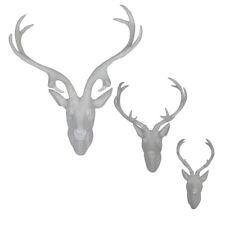 Hirschgeweih shiny weiß Hirsch Polyresin Größe wählbar Geweih Wanddeko Tierkopf