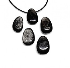 Silberobsidian gebohrter - silberobsidian,