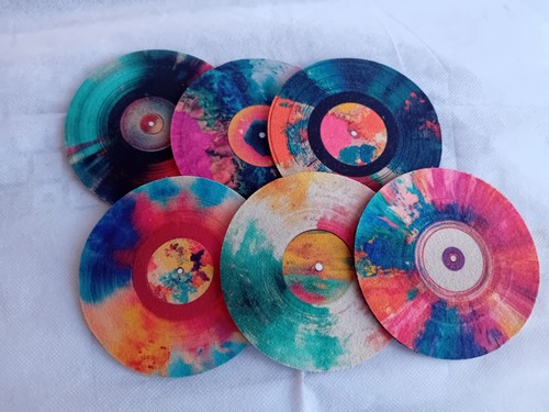 Glasuntersetzer schallplatten - glasuntersetzer,