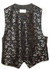 Elegante Weste Anzugweste von LICONA, Gr. 54, schwarz, mit Blütenranken