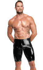 Herren Lack Shorts Schwarz