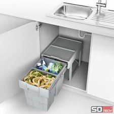 SO-TECH® Abfalltrennsystem Müllsammler Mülltrenner Eimer Auszug Einbau Trennung