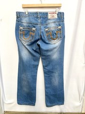 True Religion Billy Super T Jeans High Contrast Rope Stitch USA - Größe 34 L29,5