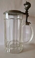 Reservisten-Bierkrug mit Malerei. Glas, Porzellan u. Zinn. 