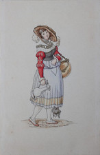 Marketenderin kolorierte Lithographie 19.Jahrhundert