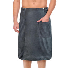 Saunakilt Herren Saunatuch mit Klettverschluss Frottee Baumwolle Sarong Kilt