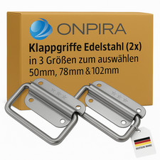 2x Edelstahl Tragegriff Tragegriffe Kistengriff Kistengriffe Klappgriff Boxen
