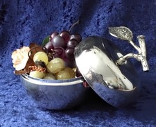 Apfel Dose versilbert 