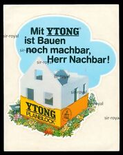 Werbe Aufkleber - Ytong Planblock - 13x17cm - Vintage 80er