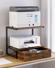 2 Ebenen Desktop Druckerständer, Druckertisch mit Aufbewahrungsregal