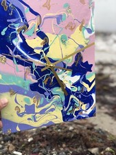 Uhr Handgemacht Acryl/ Leinwand, Geschenk, Deko, Wohnzimmer, Schlafzimmer, Küche