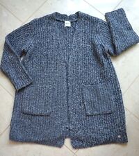 Taifun Dicke Grob Strick Jacke Wolle Mix Longjacke meliert  Gr L 42 Oversize