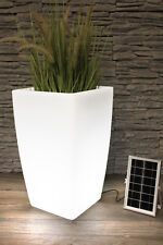 Solar Blumenkübel 50x30 cm LED RGB Blumentopf eckig Pflanzkübel beleuchtet 