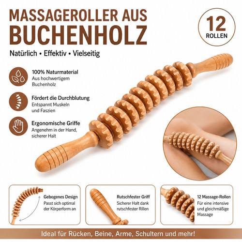 Massagestab holz biegbar - biegbar, 12