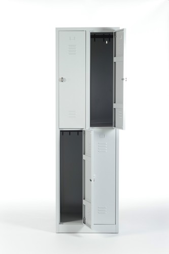 Garderobenschrank 2x2 abteile - garderobenschrank,