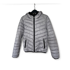 Fishbone Damen Jacke S Grau Leicht Steppjacke Kapuze Übergangsjacke Freizeit