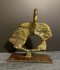 Abstrakte Skulptur aus Messing o. Bronze Kunst Briefbeschwerer Unikat