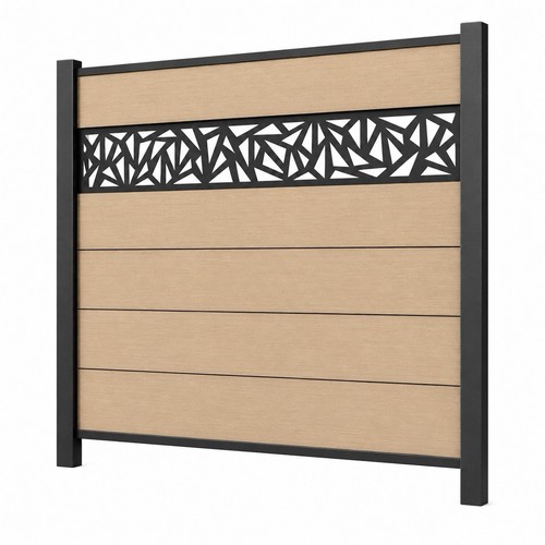 Wpc sichtschutzzaun sand - sand, xl