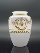 Glas  Vase um 1850 handbemalt