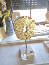 Treibholz Schwemmholz  Skulptur  Blattgold