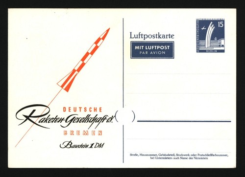 Raketenpost postkarte drg - raketenpost,