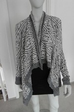 Damen Strickjacke von Abercrombie & Fitch weiß/grau, Gr. 38 / 40