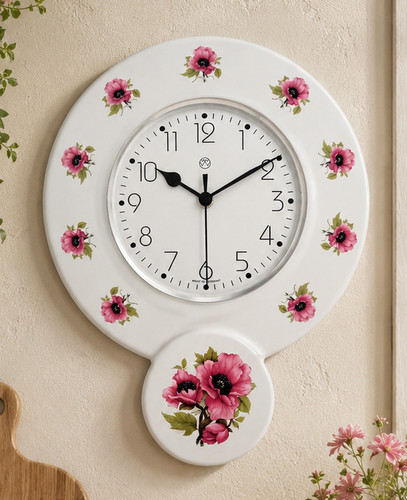 Funk küchenuhr rosa blumen - funk-küchenuhr,