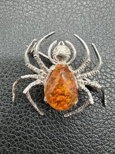 S1 835er Silber Bernstein Brosche Spinne Schmuck Damen Echt Schmuck Weihnachten