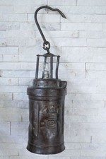 Alte massive Grubenlampe Bergwerkslampe Militaria Lampe Bergbau
