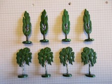 LEGO  -alt- 4 Pappeln H 7 cm und 4 Birken H 6 cm