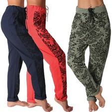 Hose Jogging Blume Druck Sport