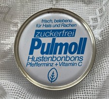 Alte Pulmoll Blechdose Hustenbonbons zuckerfrei Metall  MHD 27.9.92 selten