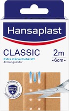 Hansaplast Classic Pflaster (2 m x 6 cm), zuschneidbare Wundpflaster mit extra s