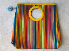 taj Wood & Scherer Tasche unbenutzt Baumwolle bunte Streifen