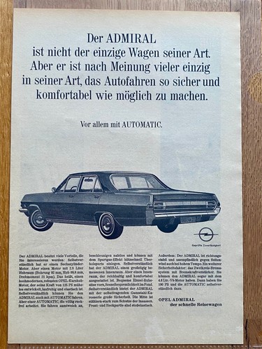 1966 opel admiral v8 - 1966, r6