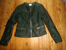 Pimkie Lederjacke Biker Rocker Kunstleder Jacke Gr. 40 M grün