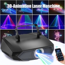 3D Animierte RGB Akku Laser Projektor Bühnenlicht APP DIY DMX Effektlicht Party