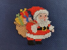 Stickbild Weihnachtsmann Vervaco, Kreuzstich Handarbeit