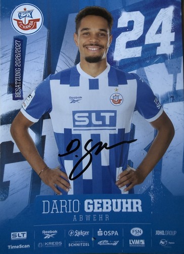 Autogrammkarte dario gebuhr - dario,
